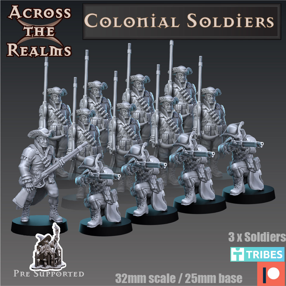 13x Colonial Soldiers - Across the Realms