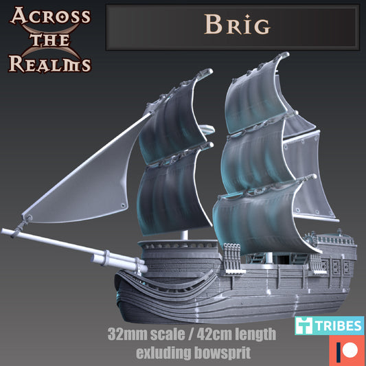 43cm Long Brig (Age of Sail Ship Scenery Terrain) - Across the Realms