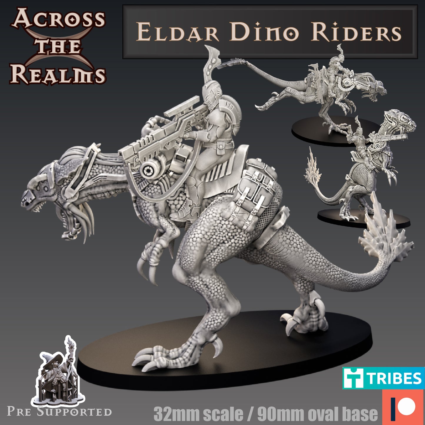 3x Eldar Exile Dino Riders - Across the Realms