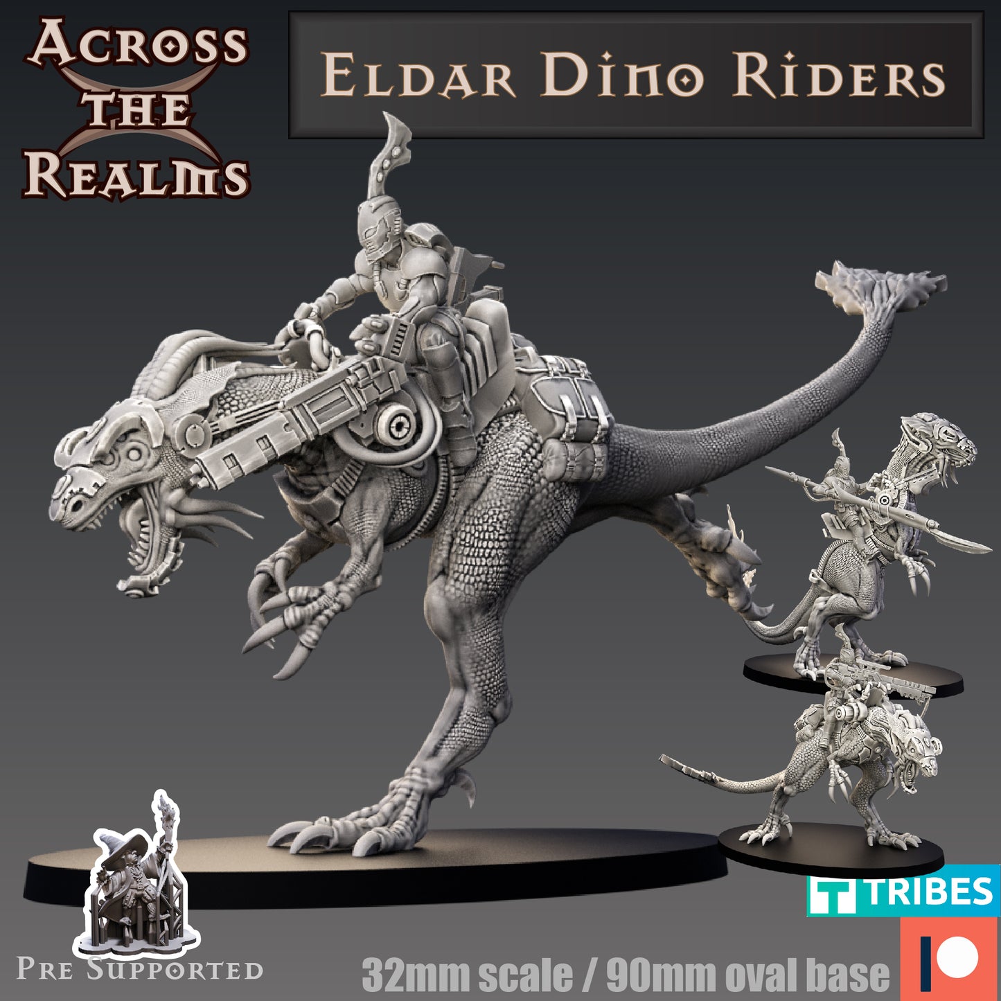 3x Eldar Exile Dino Riders - Across the Realms