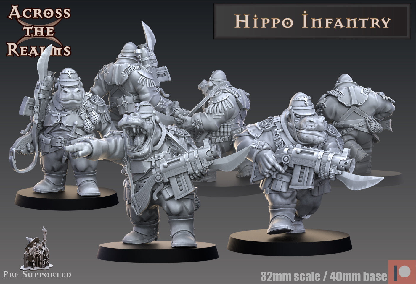 6x Hippo Infantry - Across the Realms