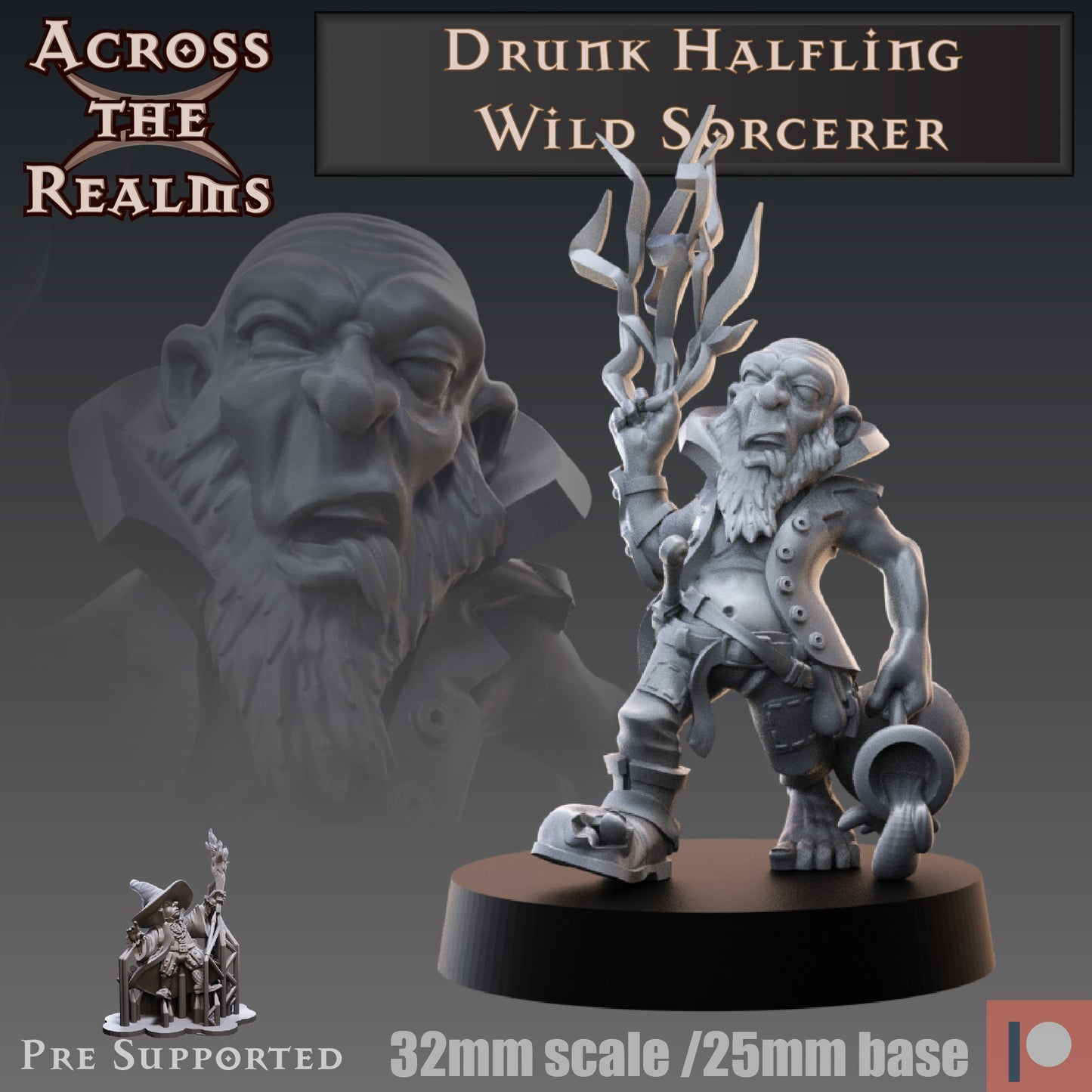 1x Drunk Halfling Wild Sorcerer - Across the Realms