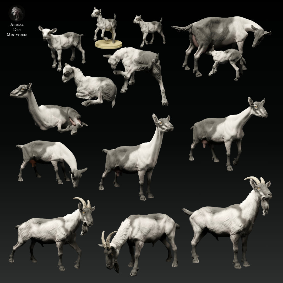 Alpine Goats and Bucks Bundle Set - Animal Den Miniatures