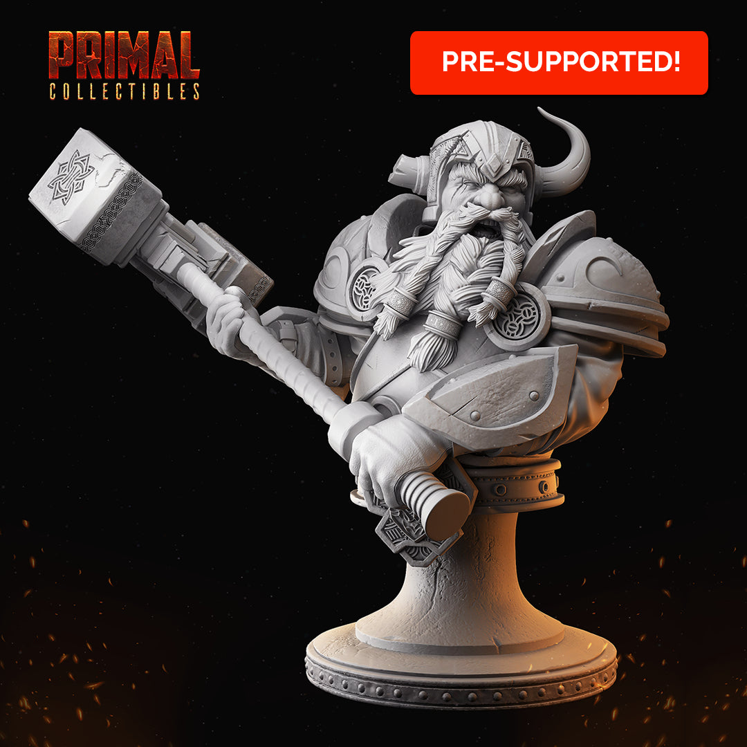 Dwarf - Bruhmmir Bust - MASTERS OF DUNGEONS QUEST - Primal Collectibles