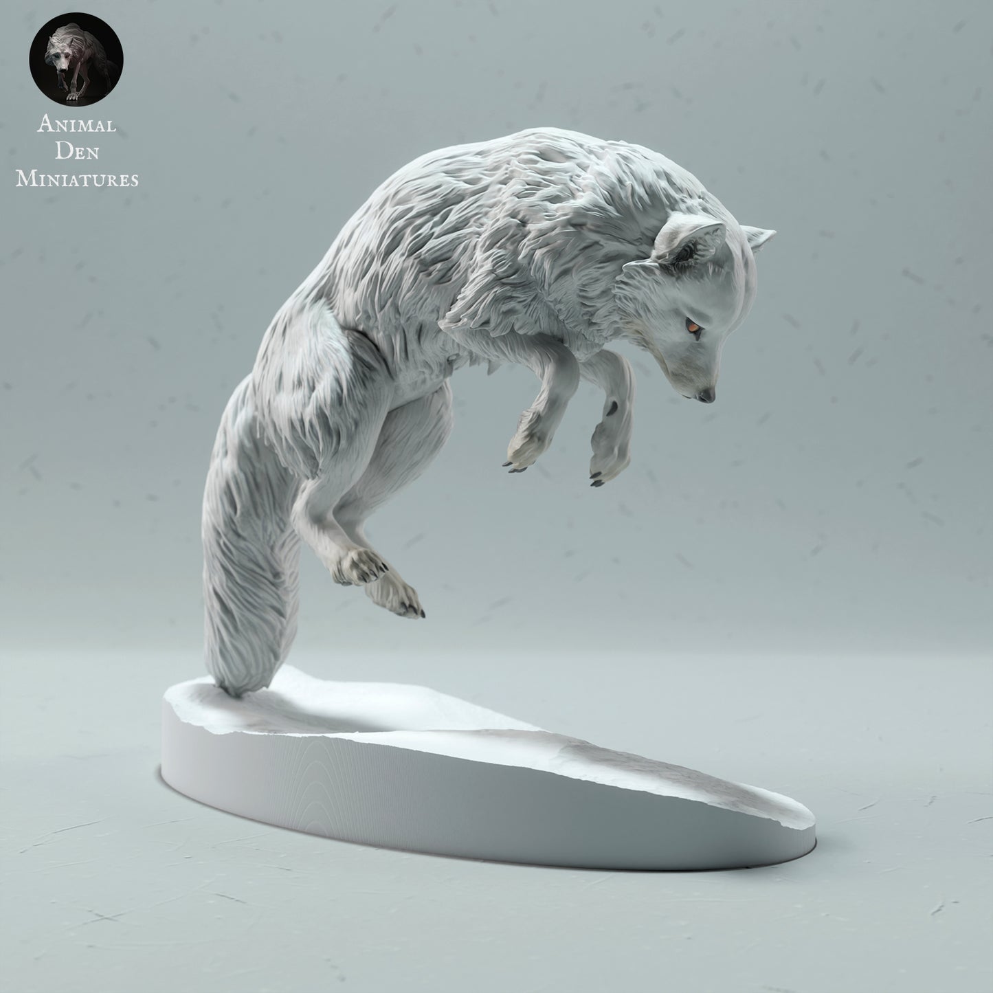 Arctic Fox Jumping - Animal Den Miniatures