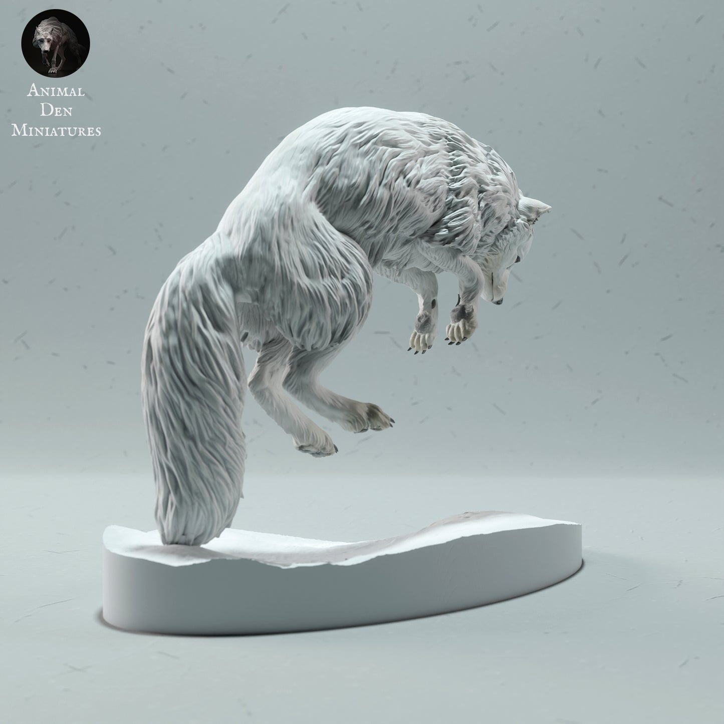 Arctic Fox Jumping - Animal Den Miniatures