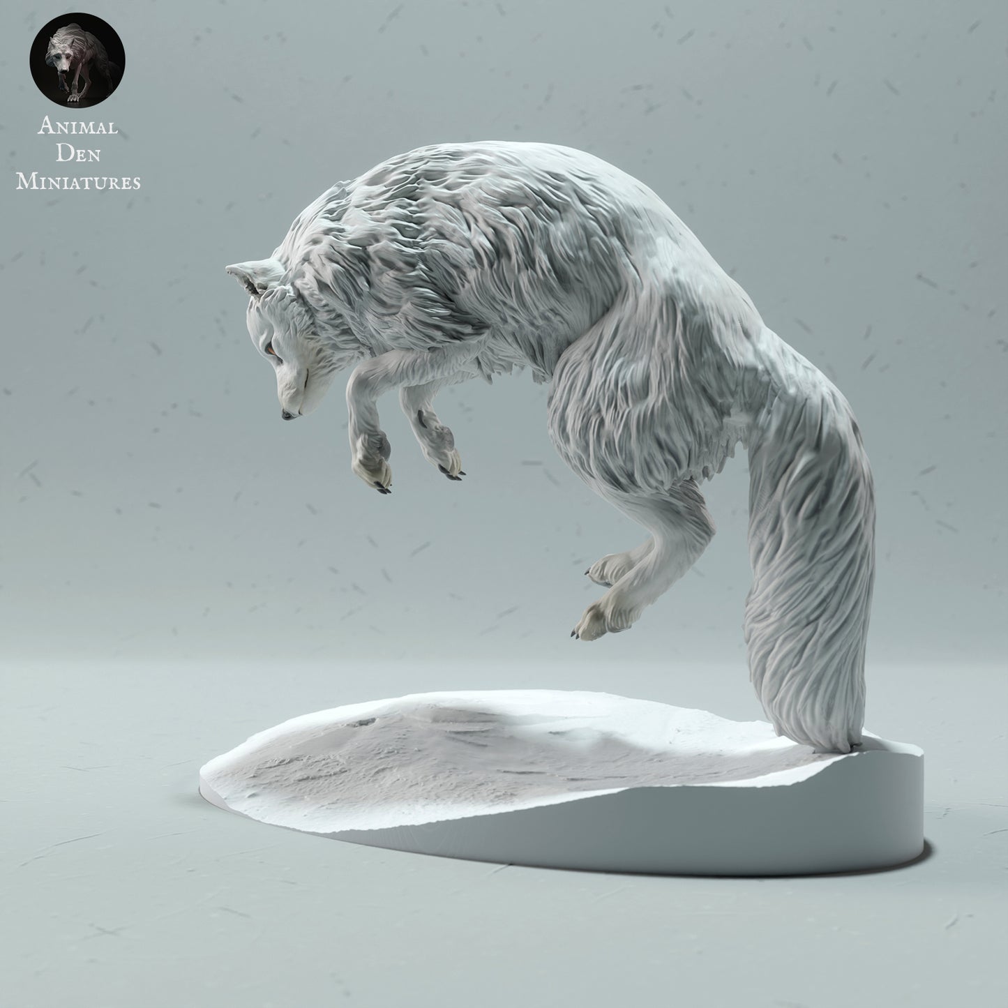 Arctic Fox Jumping - Animal Den Miniatures