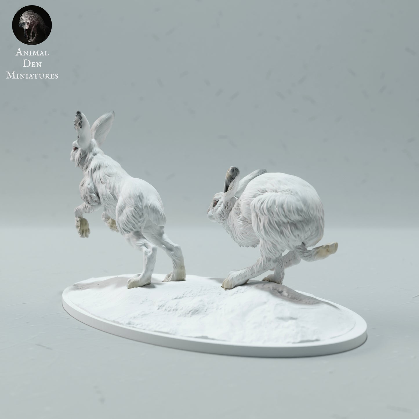 Arctic Hares Run - Animal Den Miniatures