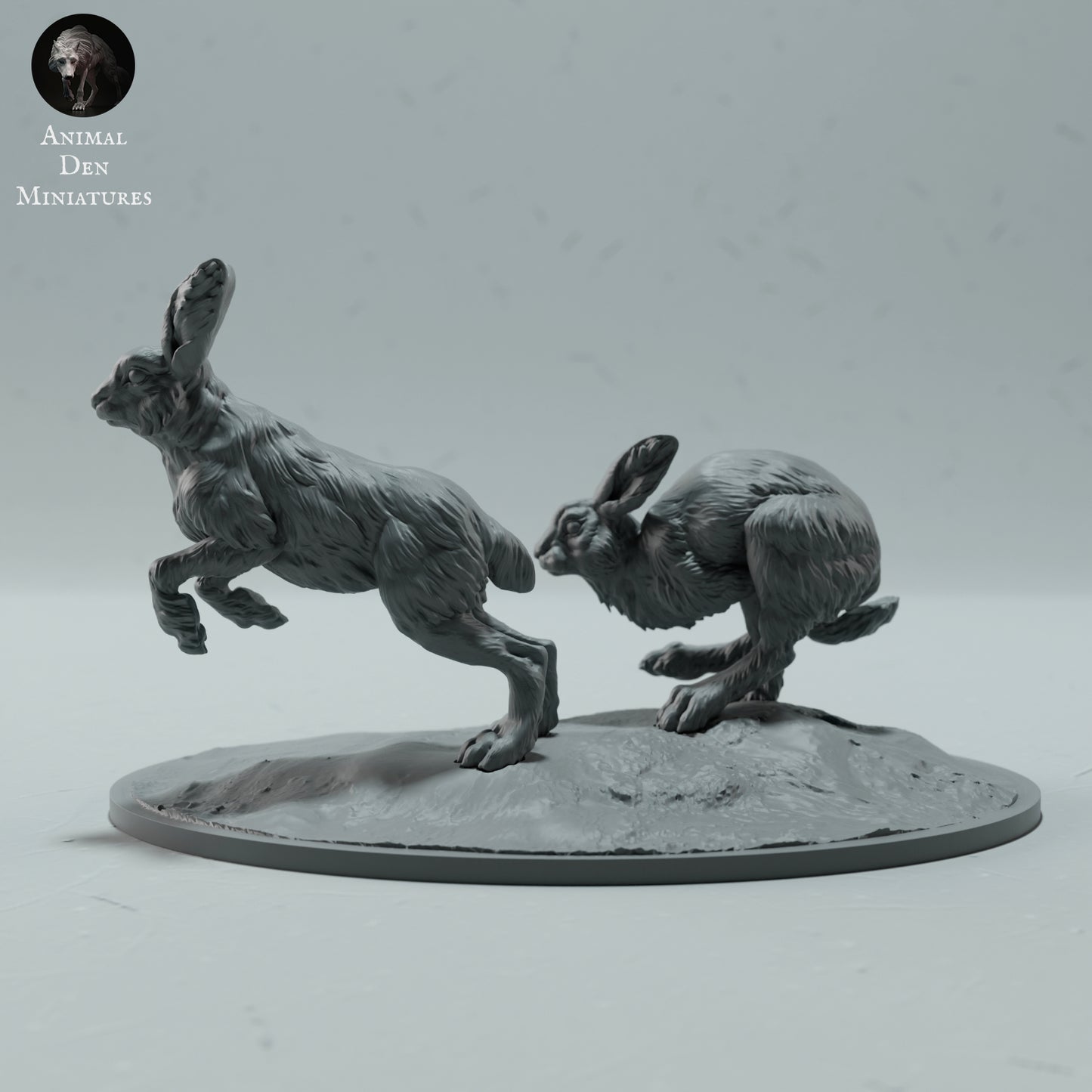 Arctic Hares Run - Animal Den Miniatures