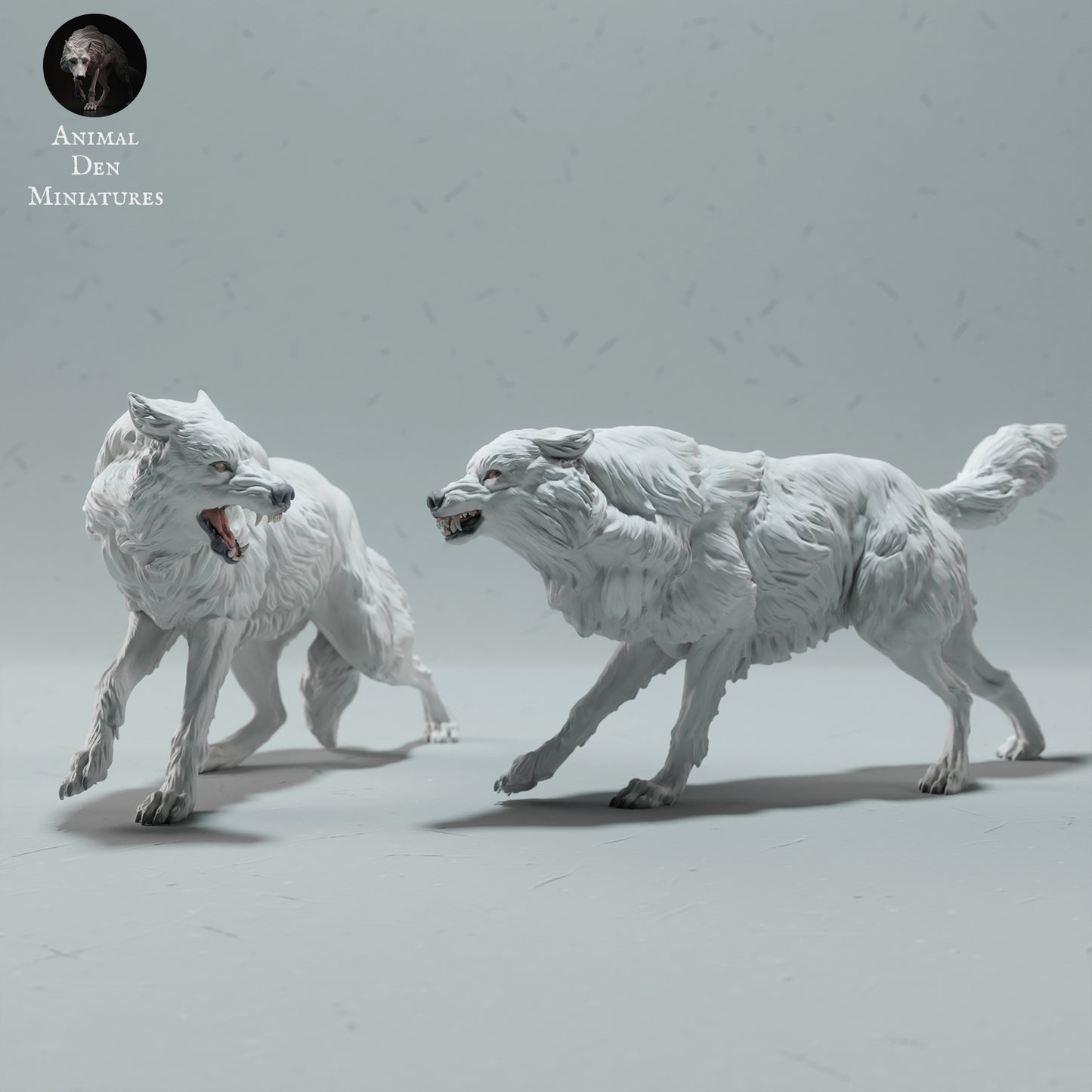 Arctic Wolves Fighting - Animal Den Miniatures