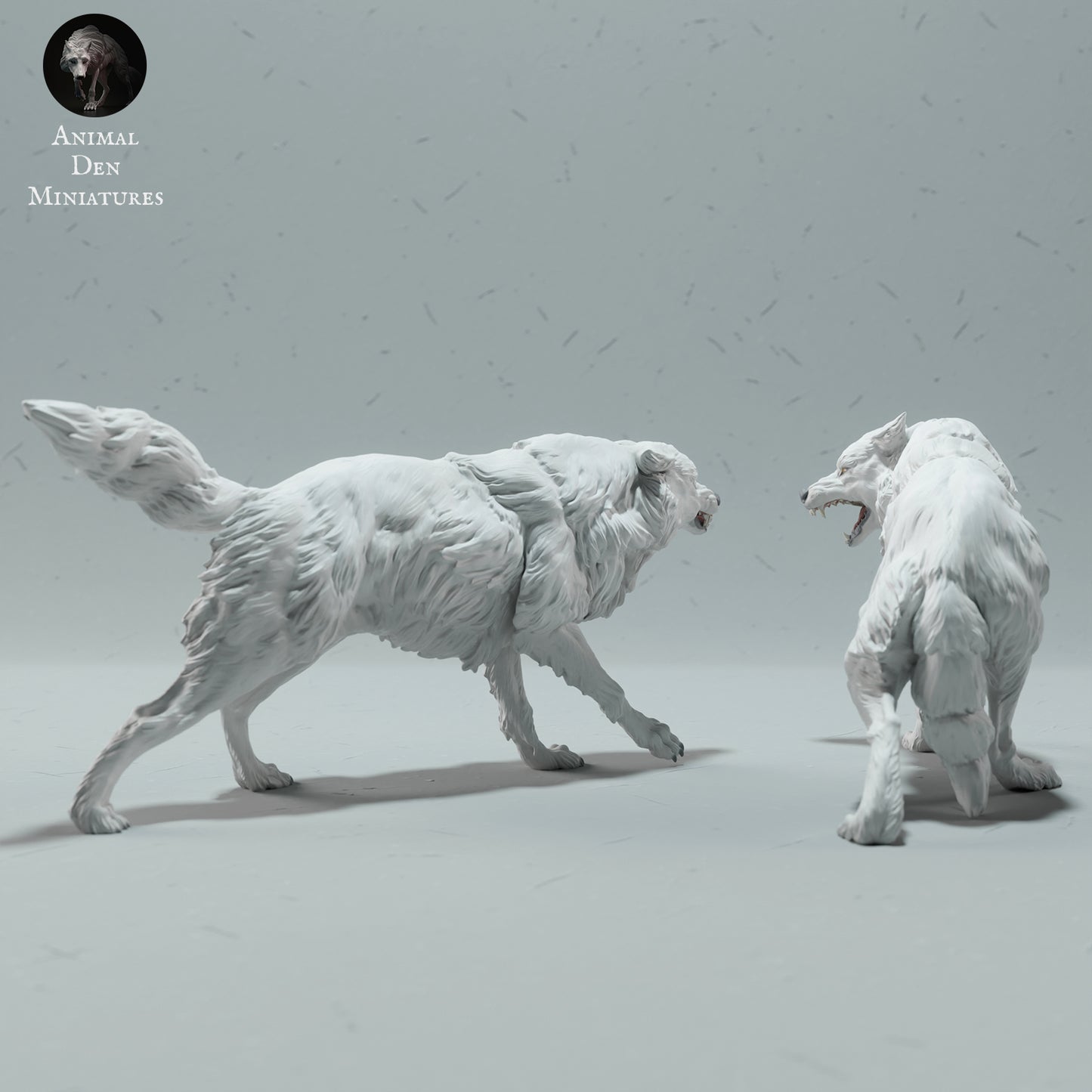 Arctic Wolves Fighting - Animal Den Miniatures