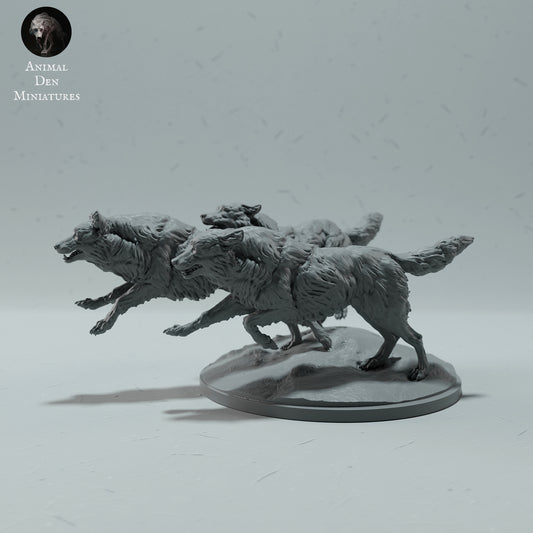 Arctic Wolves Run - Animal Den Miniatures