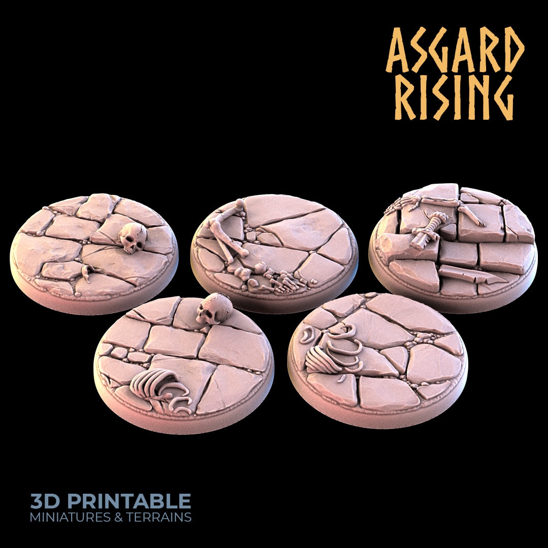 DUNGEON 5 x Round Bases 25mm - Asgard Rising