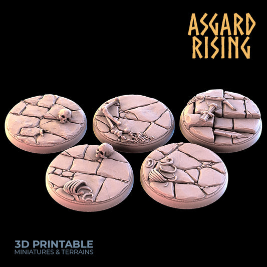 DUNGEON 5 x Round Bases 25mm - Asgard Rising