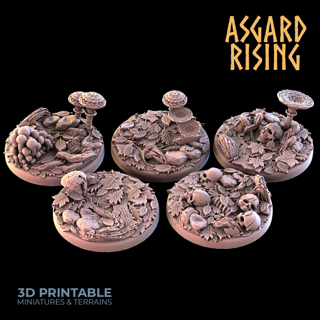 Forest - 5 x Round Base 25mm - Asgard Rising