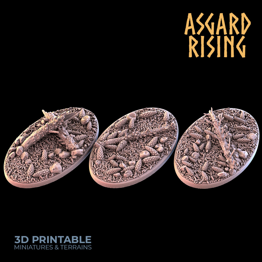 CONIFERS 3 x Oval Base 35x60mm  - Asgard Rising