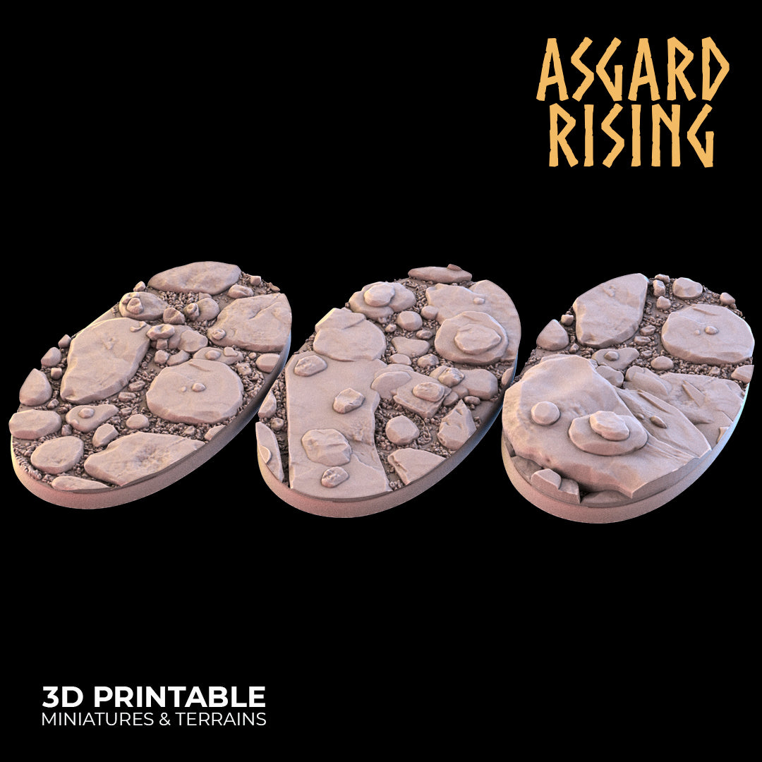 Rock Path - 3x 35x60mm Oval Base - Asgard Rising