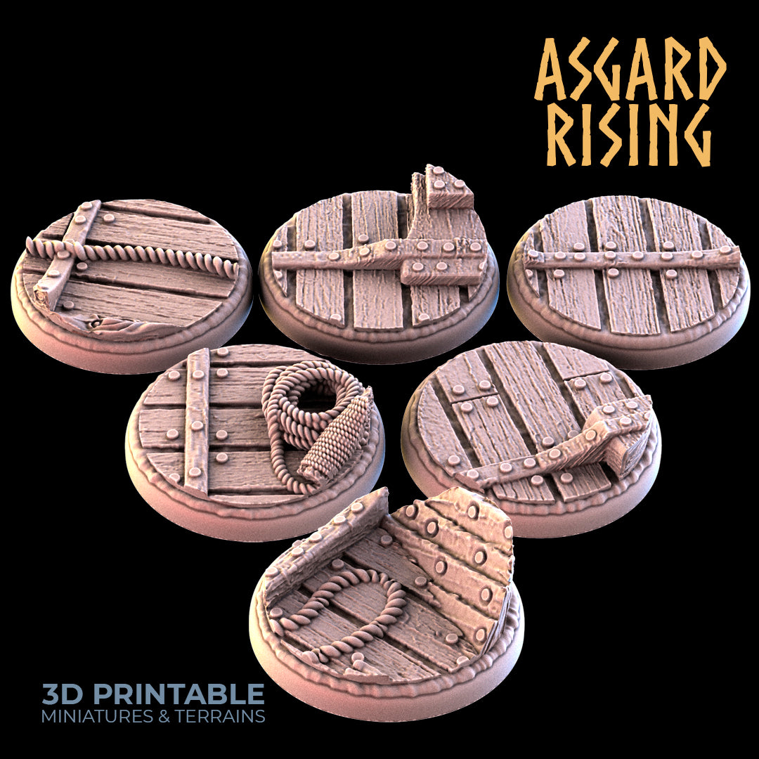 SHIP DECK 6 x Round Bases 25mm - Asgard Rising