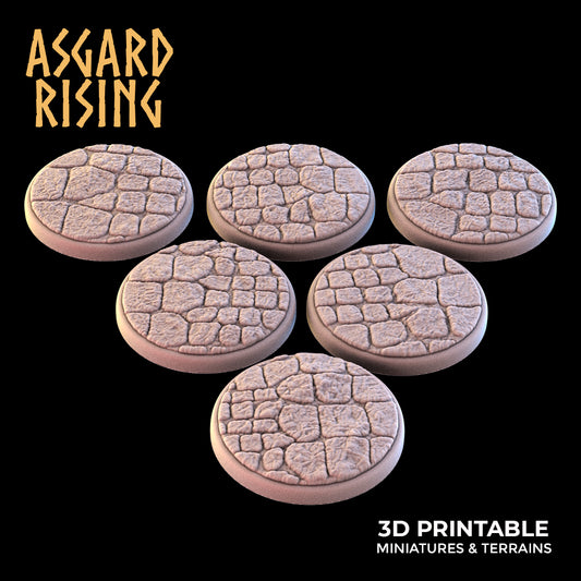 STONE ROAD 6 x Round Bases 25mm - Asgard Rising