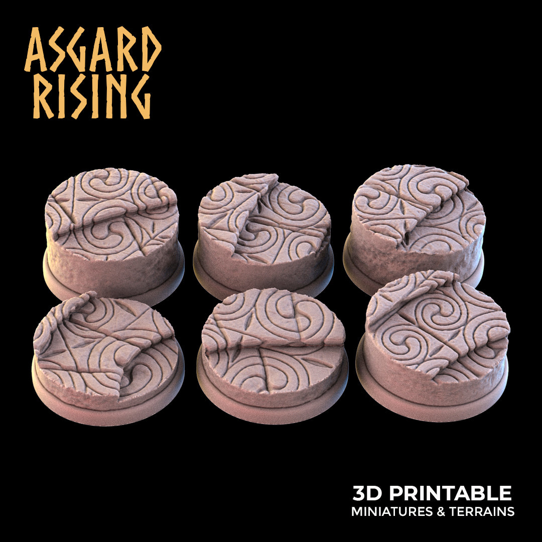 TEMPLE STAIRS THEME Round bases SET - Asgard Rising