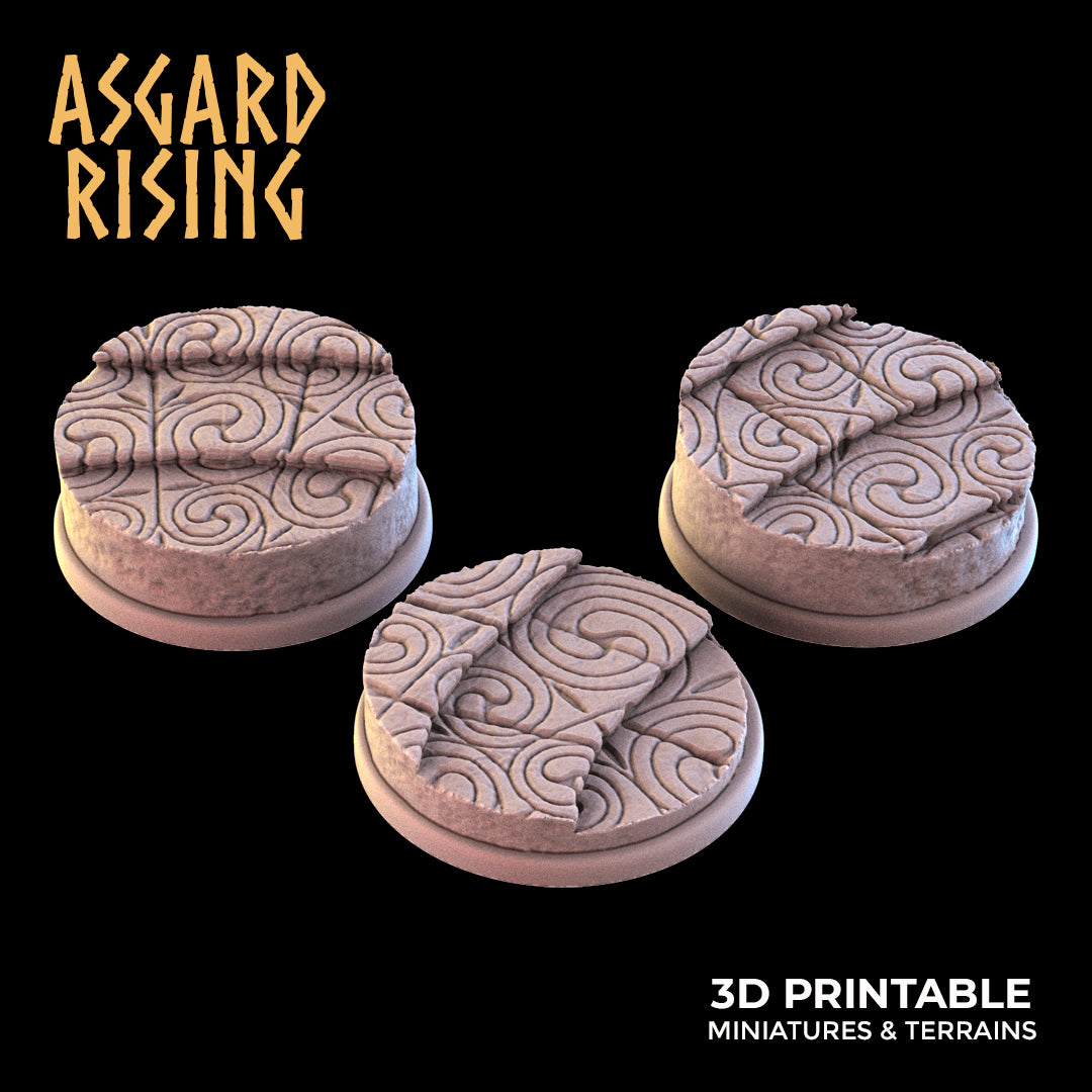 TEMPLE STAIRS THEME Round bases SET - Asgard Rising