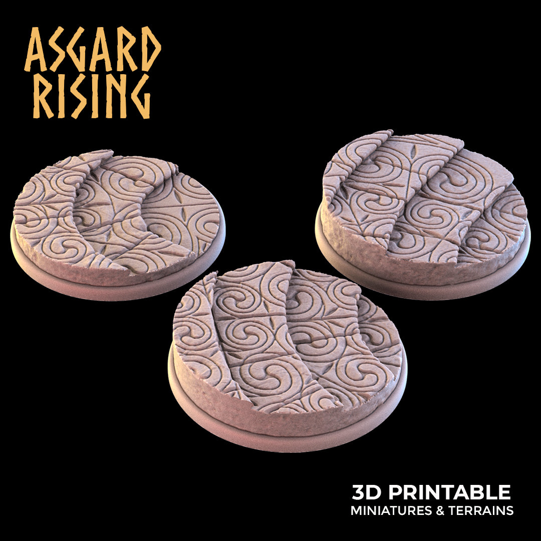 TEMPLE STAIRS THEME Round bases SET - Asgard Rising