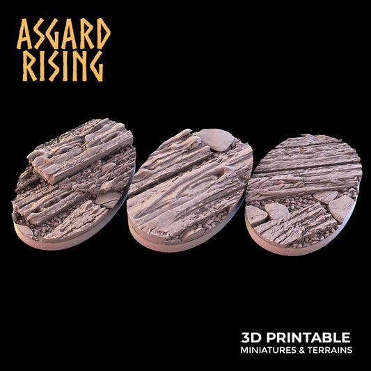 VILLAGE 3 x Oval Bases 35x60mm - Asgard Rising