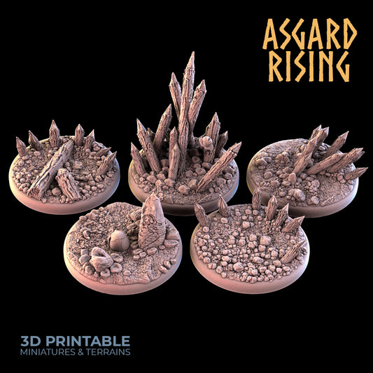 Battle Ground - 5x Round Bases 25mm - Asgard Rising