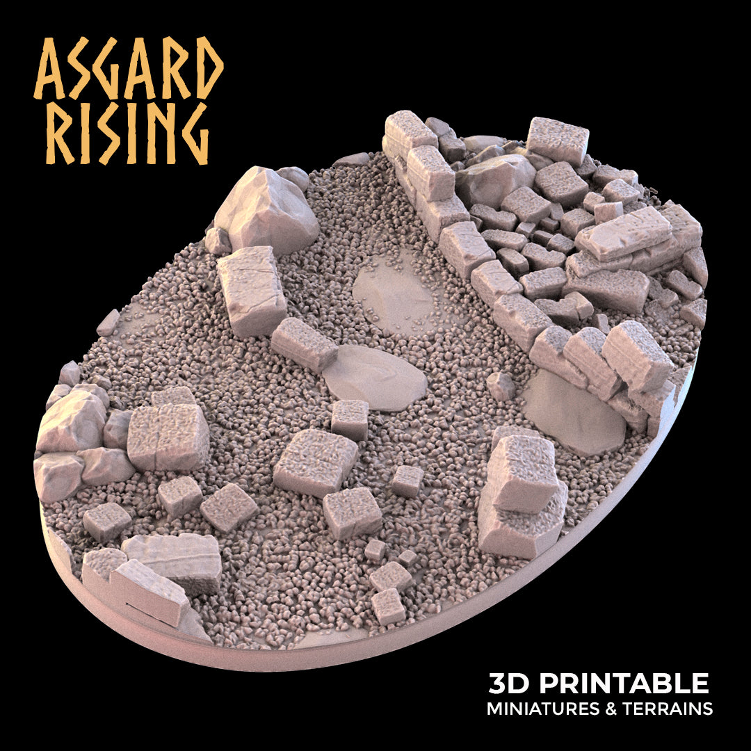 Ruins - 1x Oval Base 105x70mm (ver. 1) - Asgard Rising