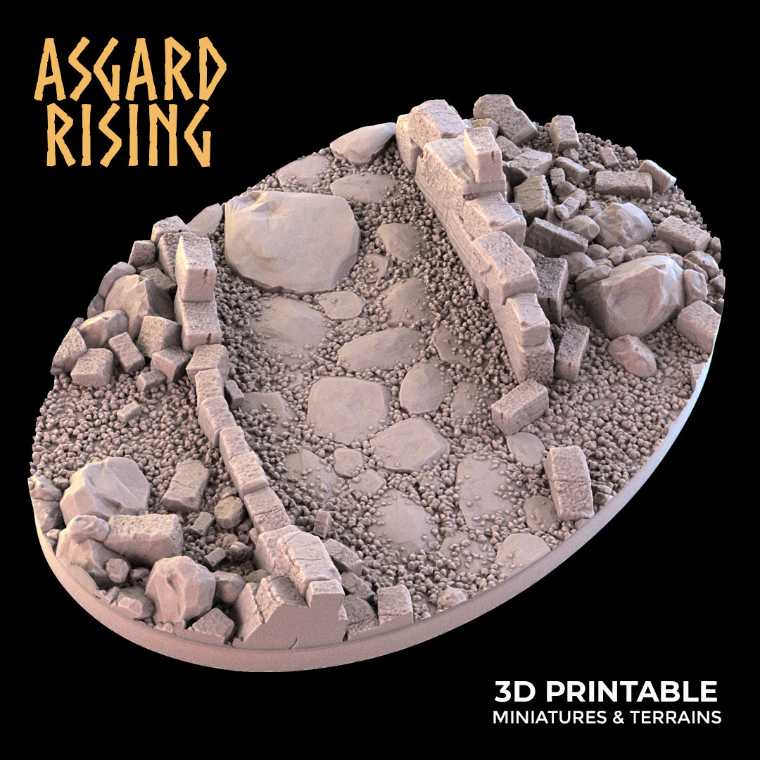 Ruins - 1x Oval Base 105x70mm - Asgard Rising