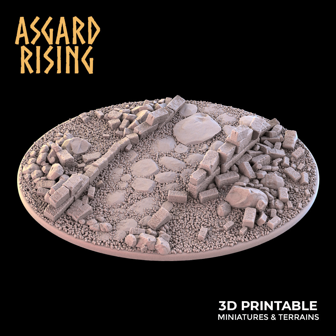 Ruins - 1x 120x92mm Oval Base (ver. 1) - Asgard Rising