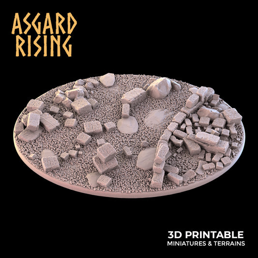 Ruins - 1x 120x92mm Oval Base (ver. 2) - Asgard Rising