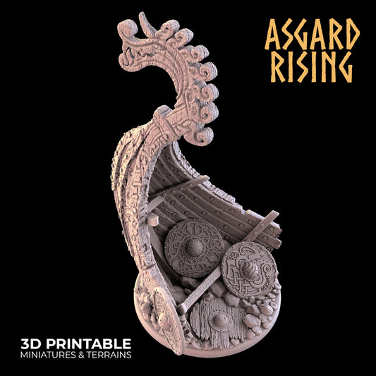 DRAKKAR WRECK Round Base marker 60mm - Asgard Rising