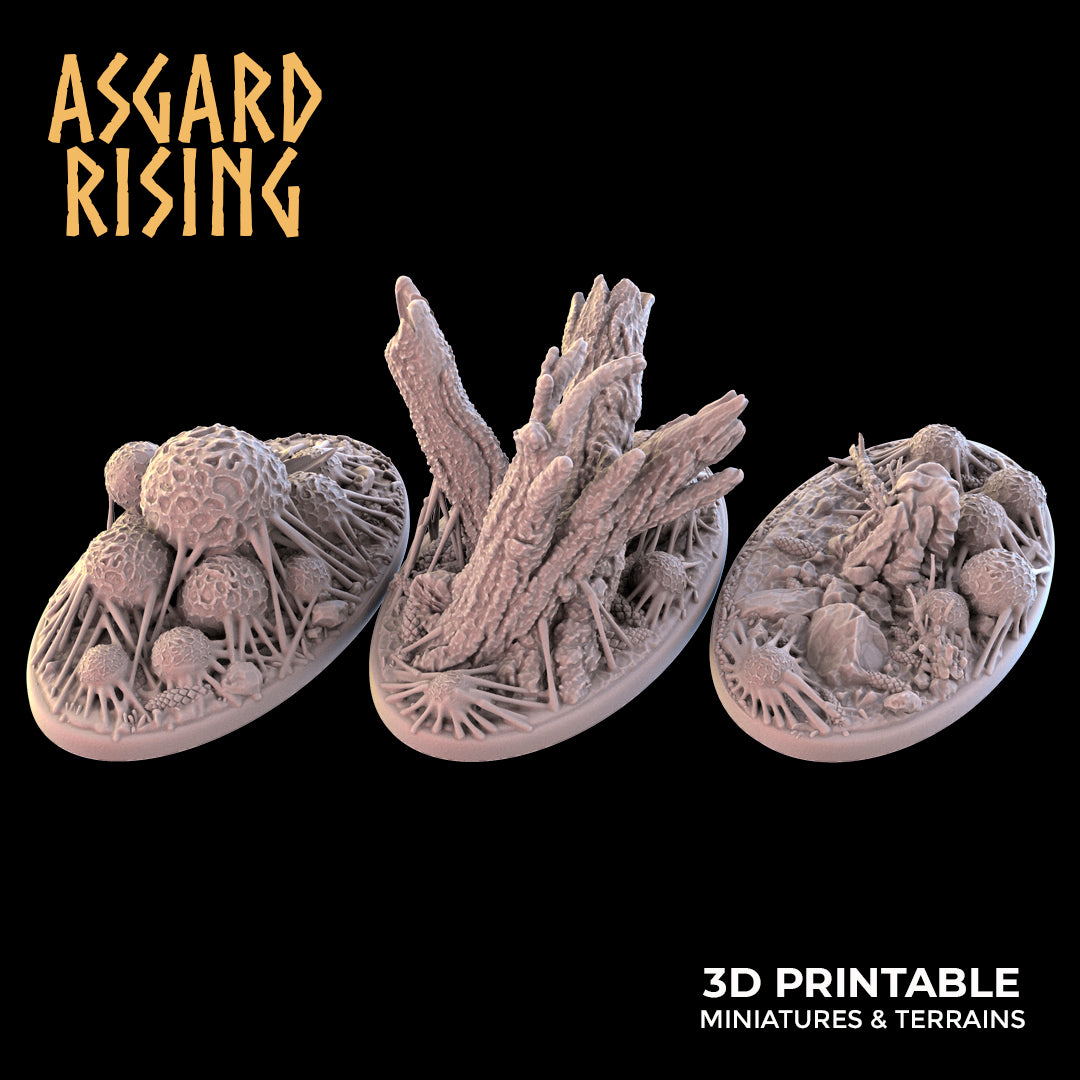 Infested Grounds - 3x 35x60mm Oval Bases - Asgard Rising