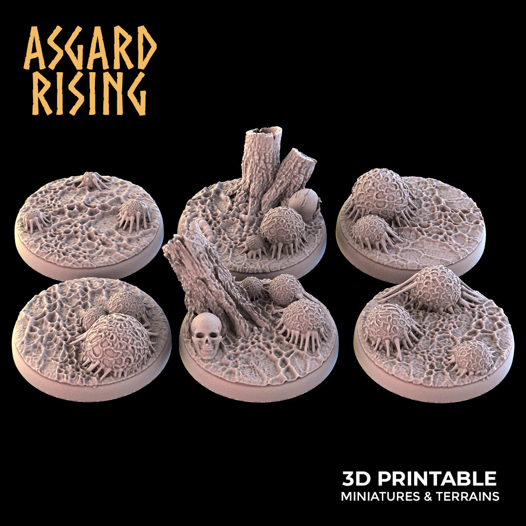 INFESTED GROUNDS 12 x Round Bases 25mm - Asgard Rising