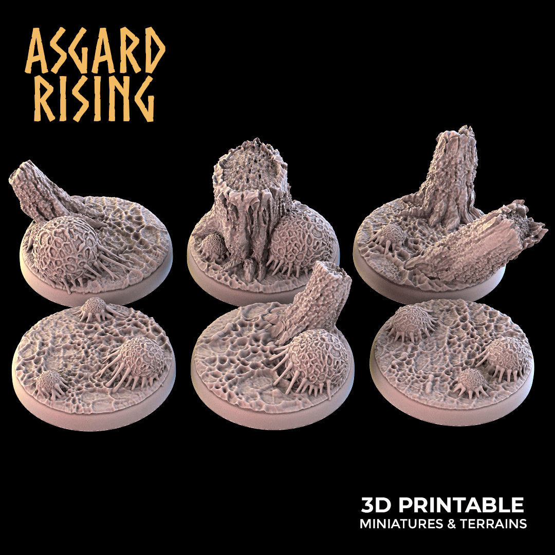 INFESTED GROUNDS 12 x Round Bases 25mm - Asgard Rising