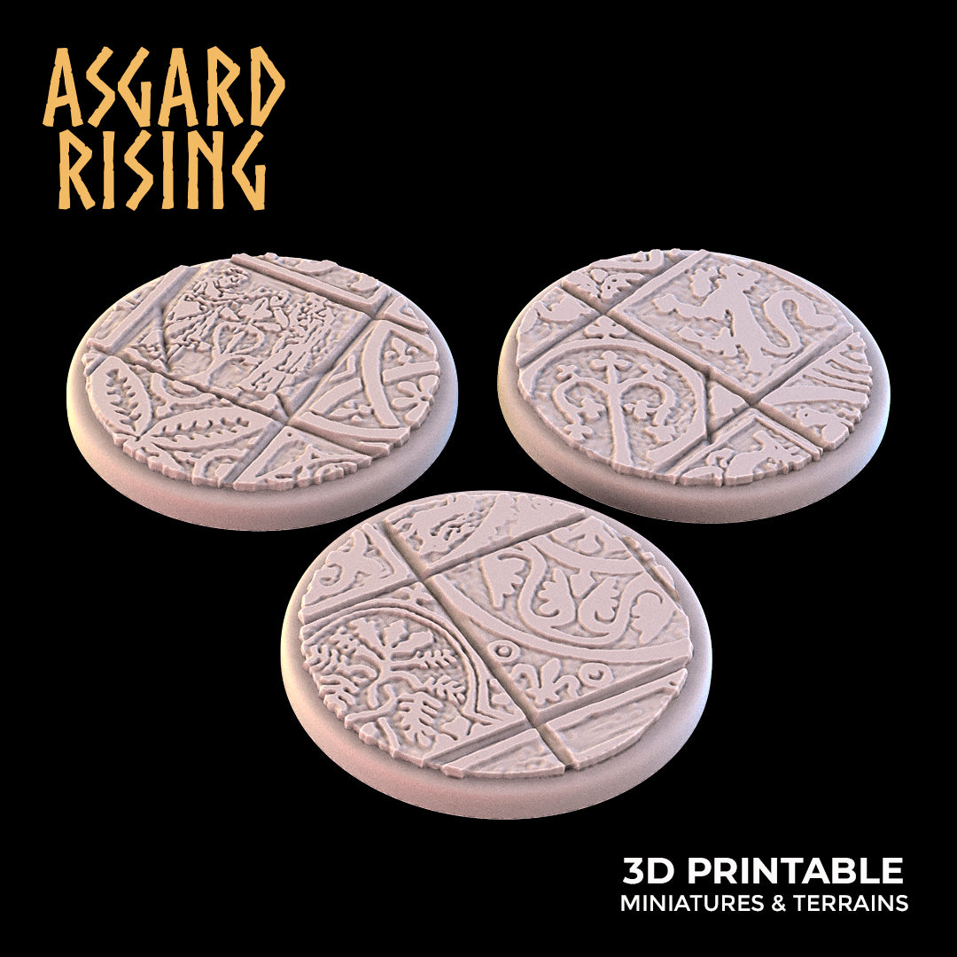 Ornament - 3 x Round Bases (40mm) - Asgard Rising