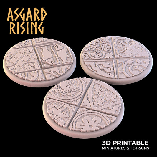 Ornament - 3 x Round Bases (40mm) - Asgard Rising