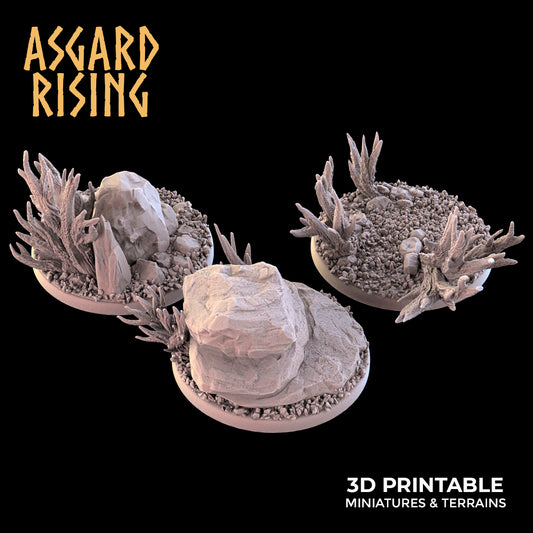 STONE HILL 3 x Round Bases 40mm - Asgard Rising