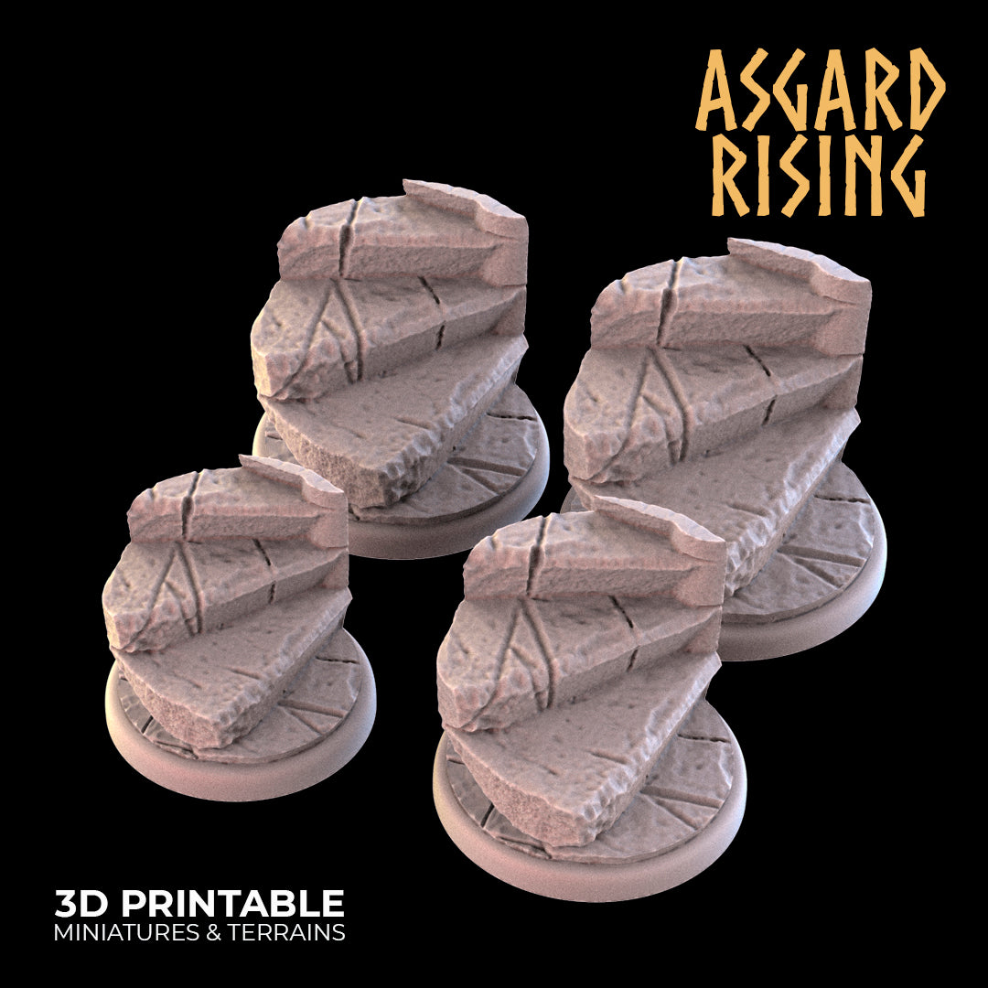 STONE STAIRS THEME Round bases SET - Asgard Rising