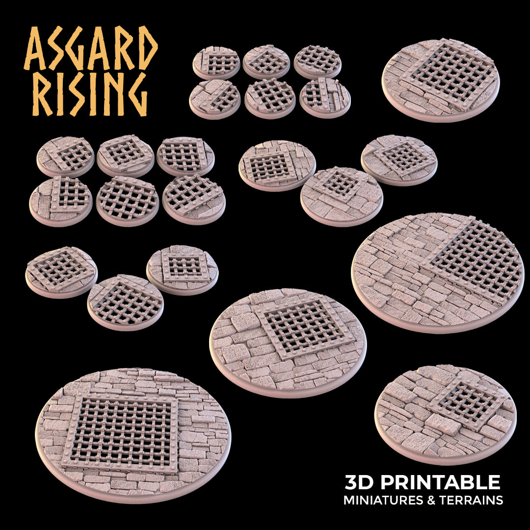 Temple Dungeon - Set of Round Bases - Asgard Rising