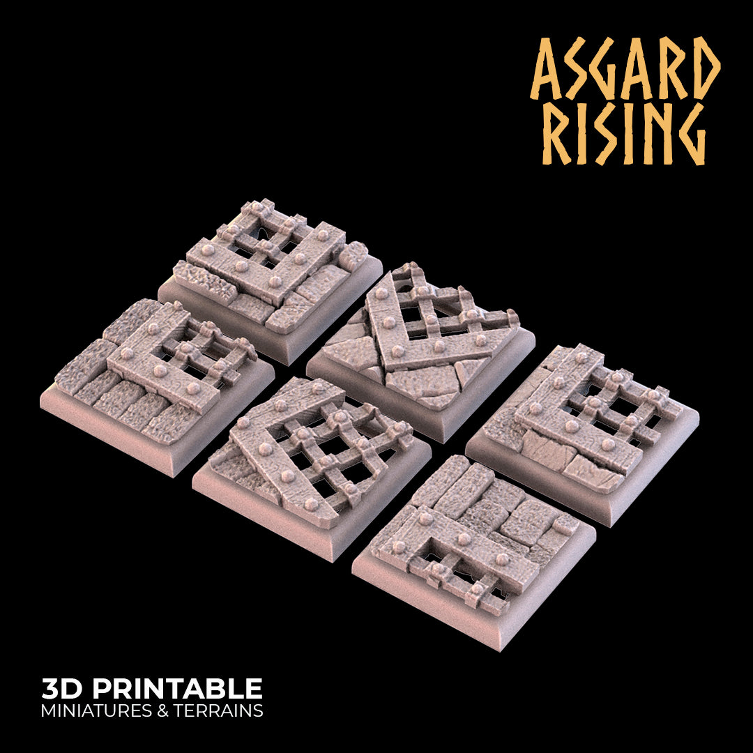 Temple Dungeon - Set of Square & Rectangle Bases - Asgard Rising