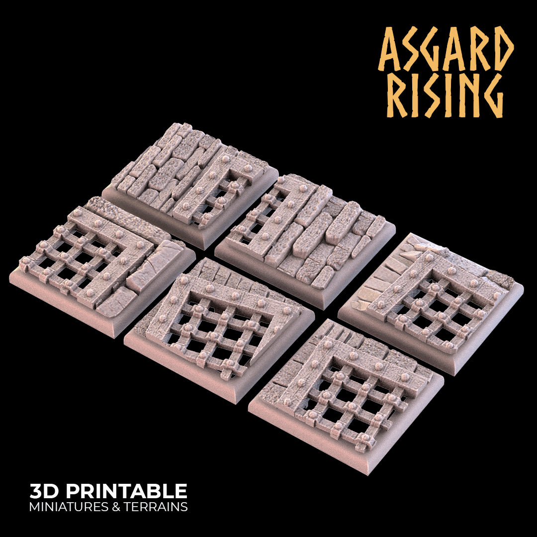 Temple Dungeon - Set of Square & Rectangle Bases - Asgard Rising