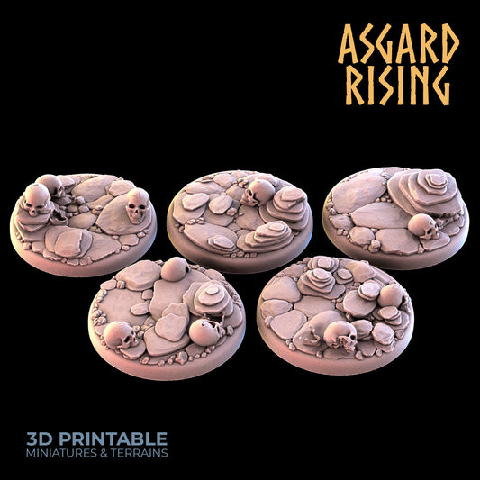 Burial Ground - 5x set of 25 Round Bases - Asgard Rising