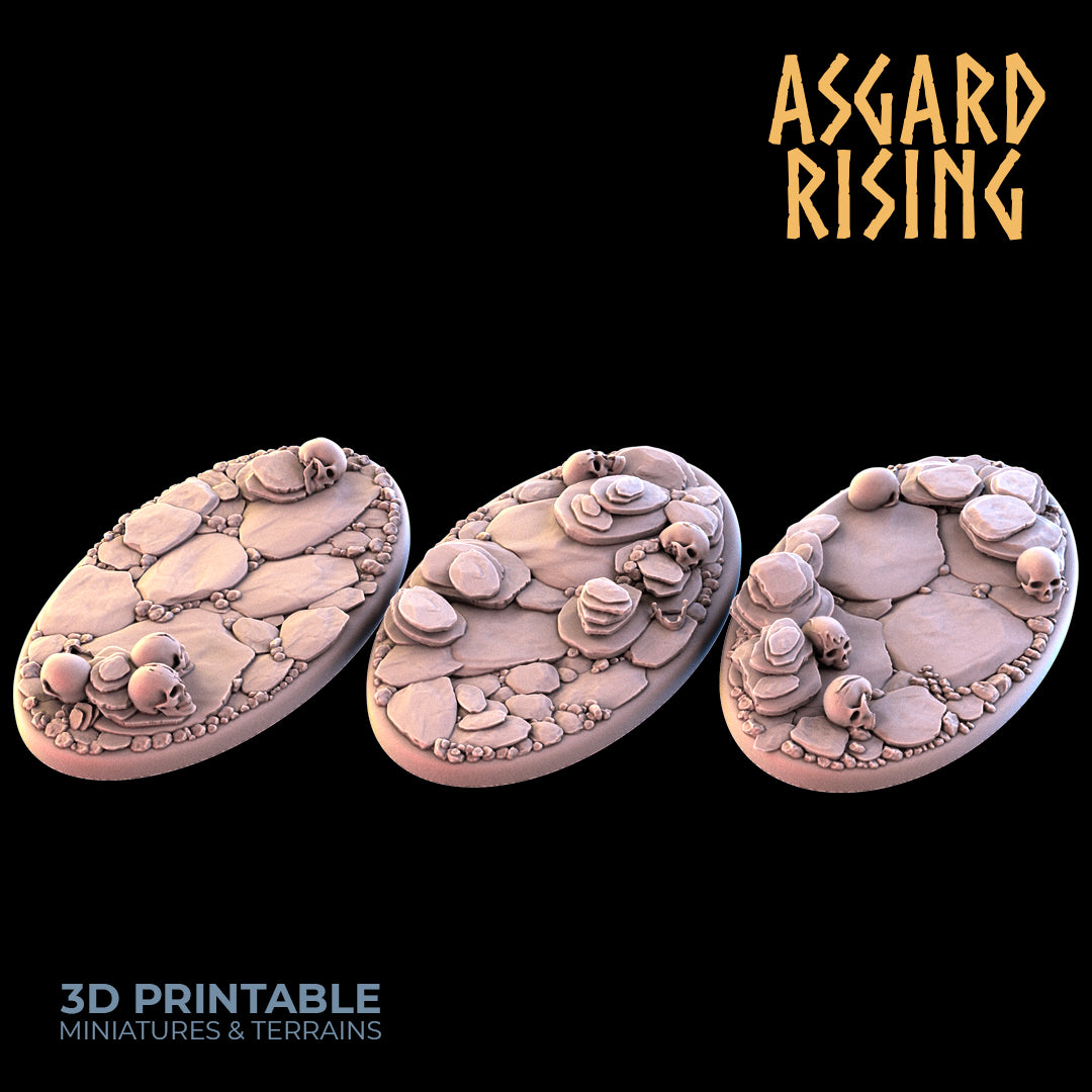 Burial Ground -  3x 35x60mm Oval Base  - Asgard Rising