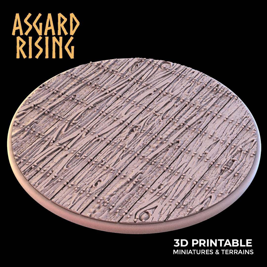 WOODEN FLOOR THEME Round bases SET - Asgard Rising