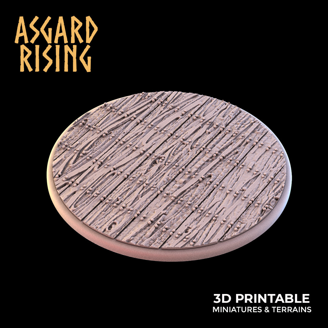 WOODEN FLOOR THEME Round bases SET - Asgard Rising