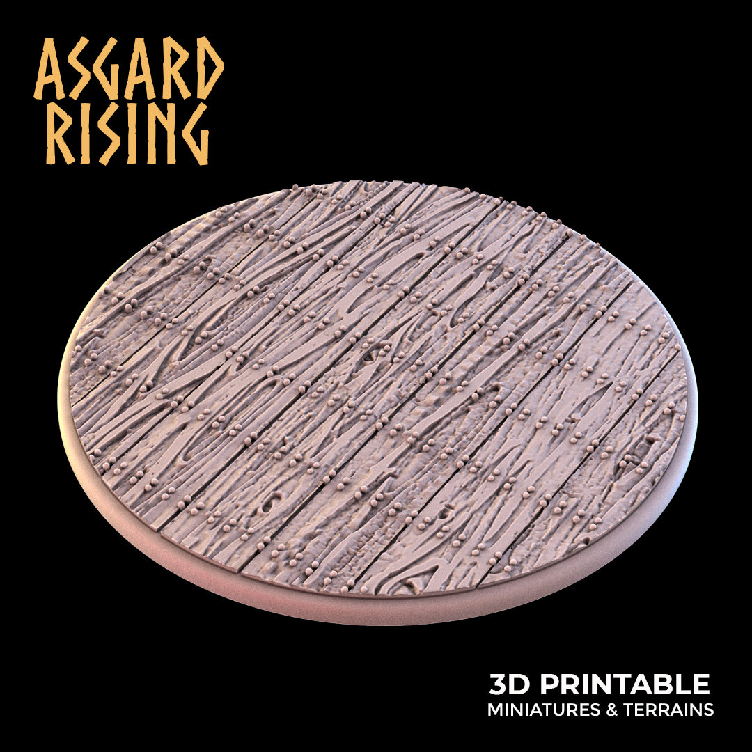 WOODEN FLOOR THEME Round bases SET - Asgard Rising