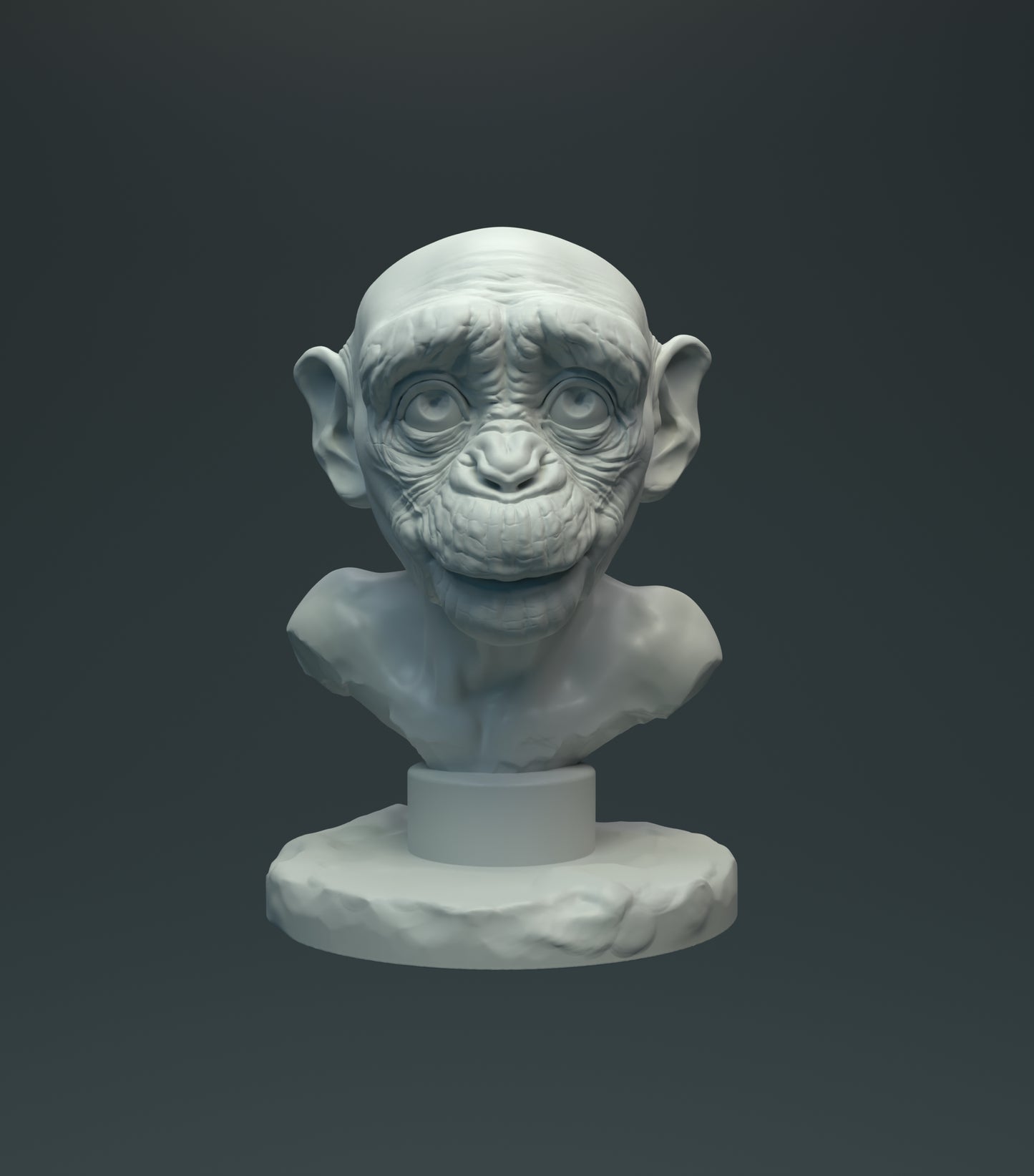 Baby Chimp Bust - Animal Den Miniatures