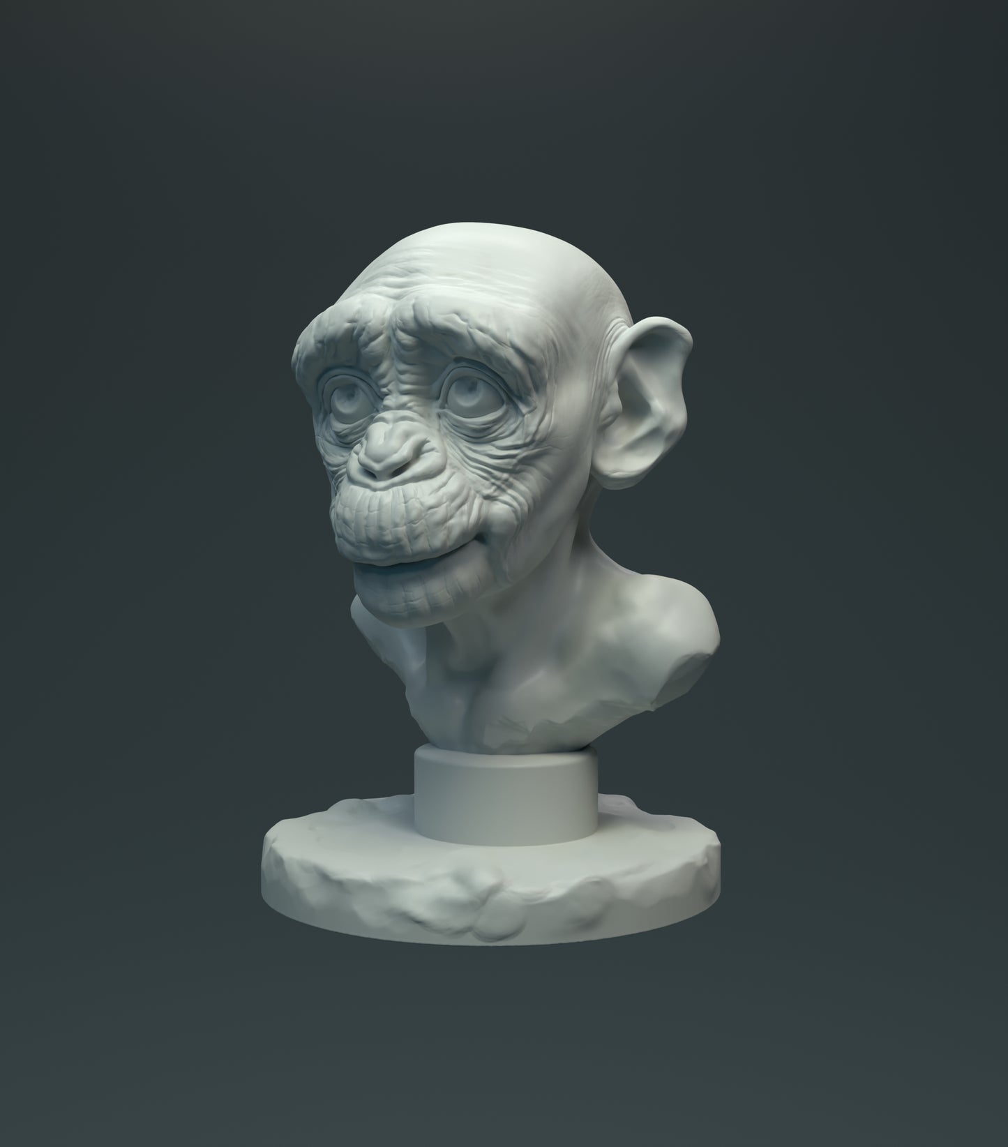 Baby Chimp Bust - Animal Den Miniatures